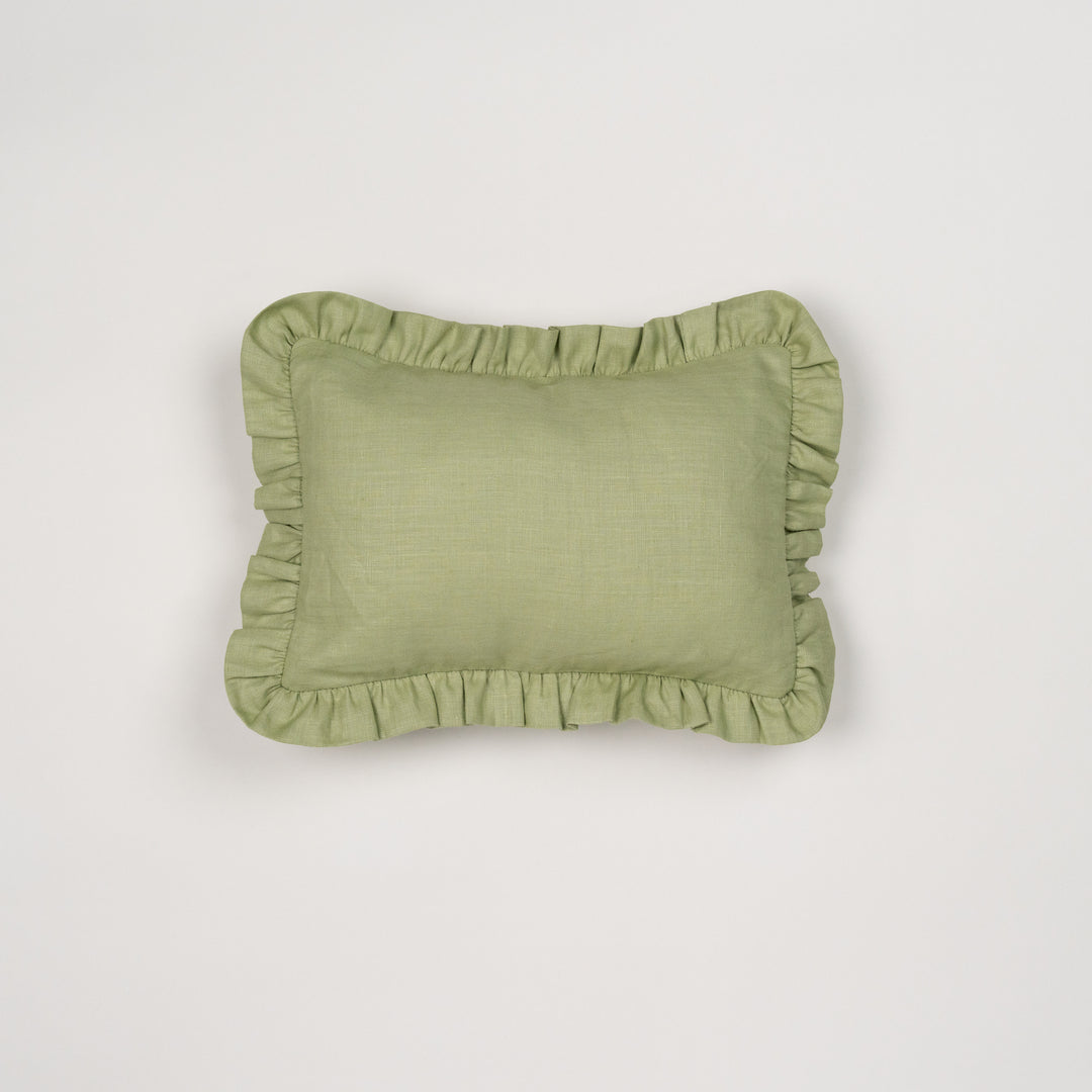 mini cushion in organic linen | sage