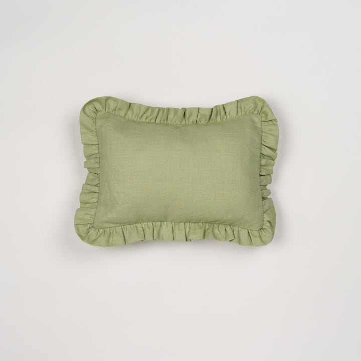 mini cushion in organic linen | sage