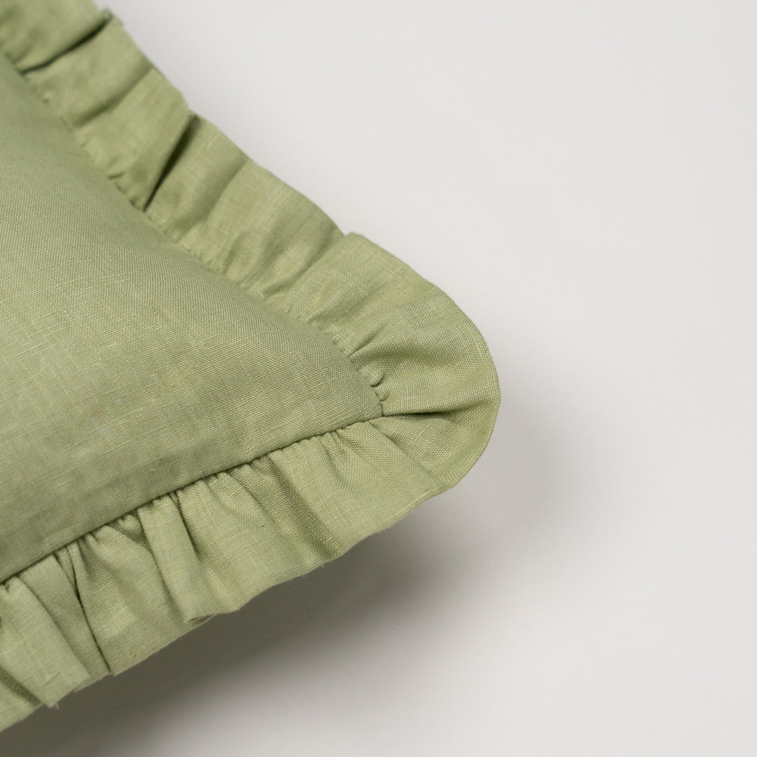 mini cushion in organic linen | sage