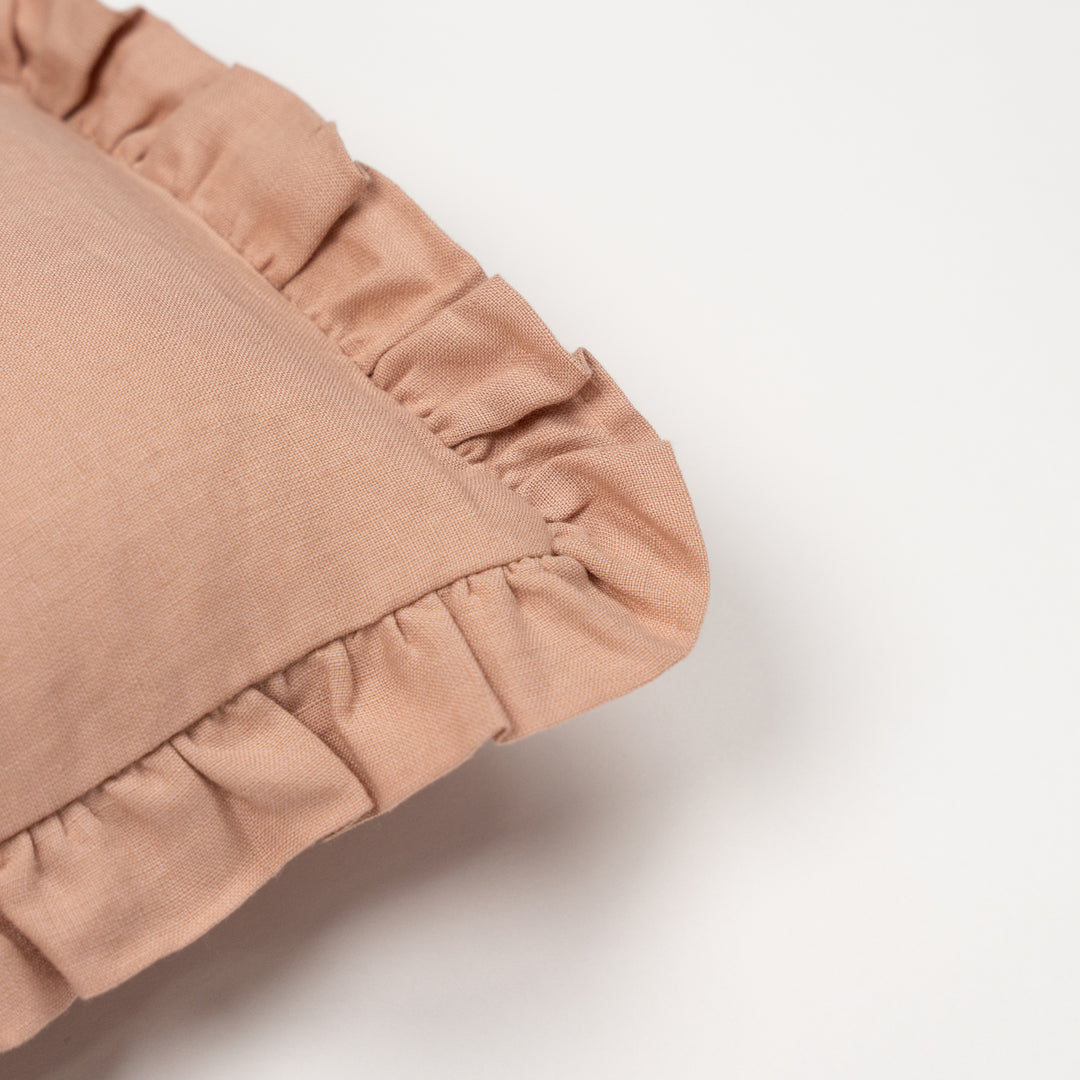 mini cushion in organic linen | french rose