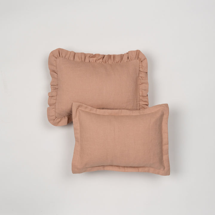 mini cushion in organic linen | french rose