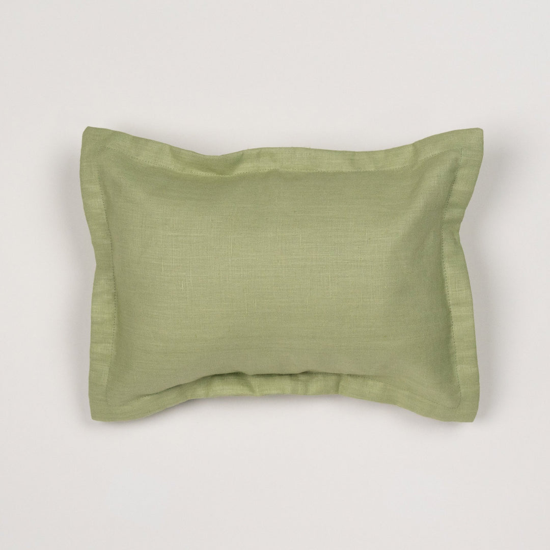 mini cushion in organic linen | sage