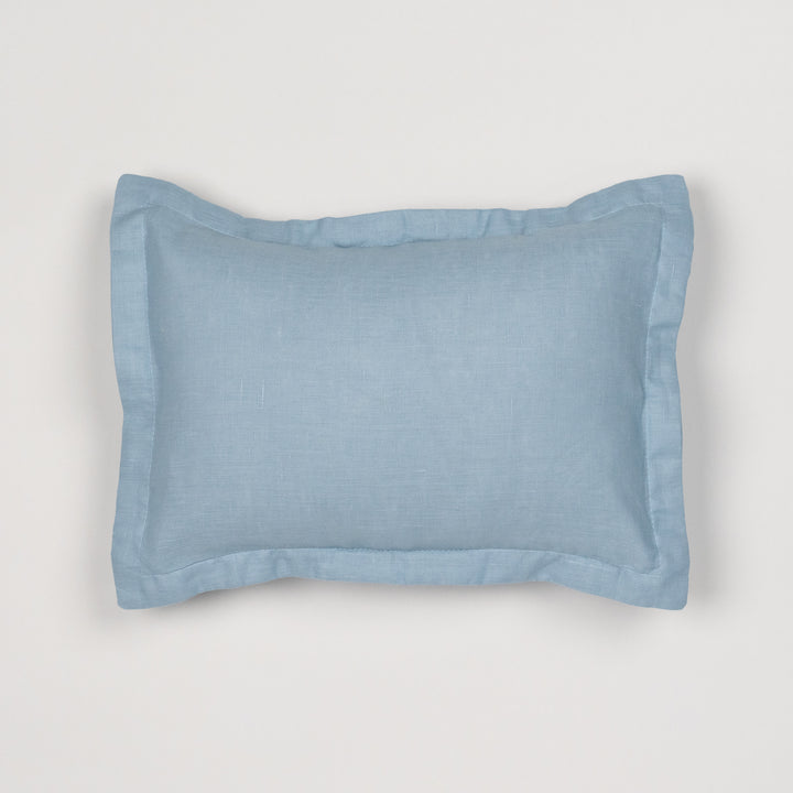 mini cushion in organic linen | blue