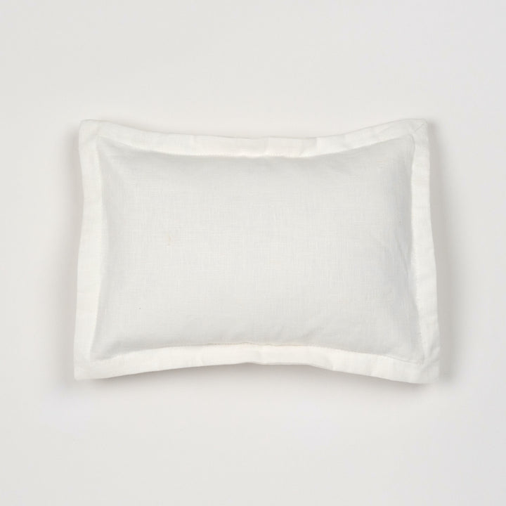 mini cushion in organic linen | ivory