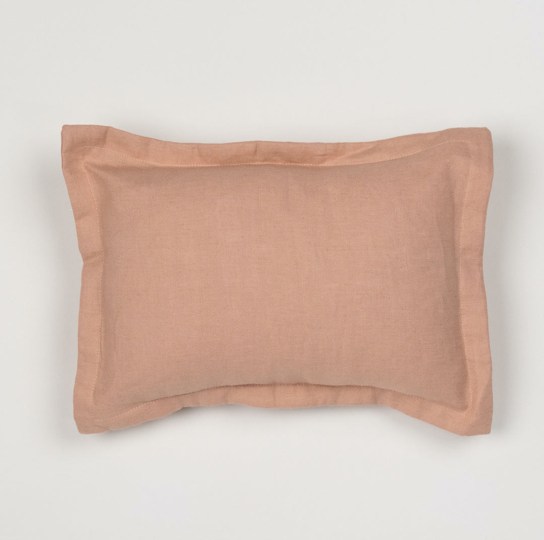 mini cushion in organic linen | french rose
