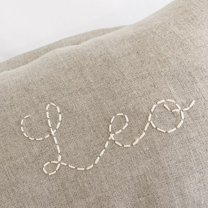 mini pillow in organic linen | natural