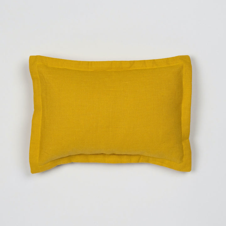 mini cushion in organic linen | marigold