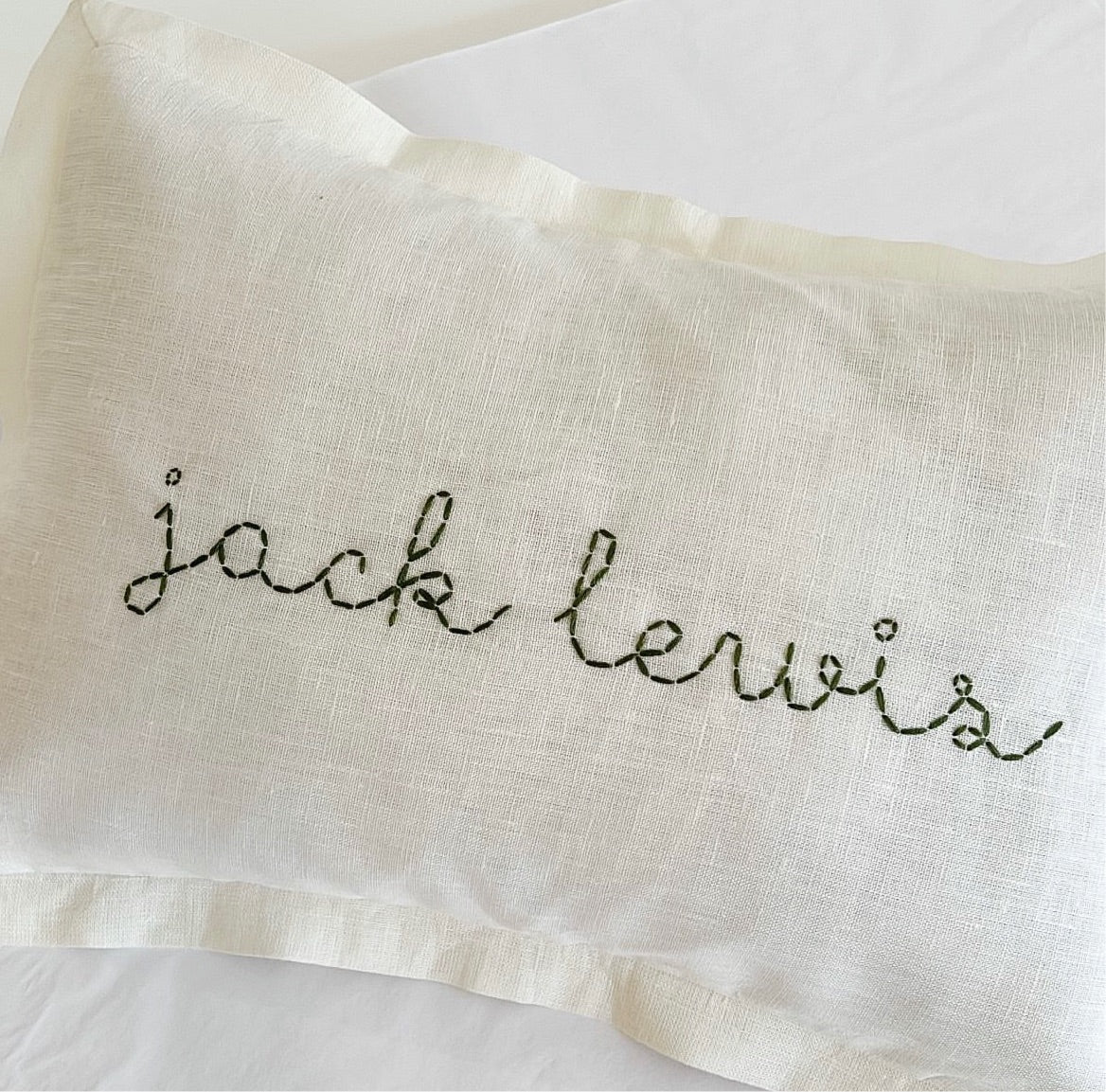 mini pillow in organic linen